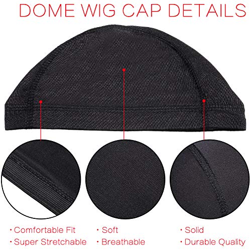 image for Tatuo Dome Caps Stretchable Wigs Cap Spandex Dome Style Wig Caps For M