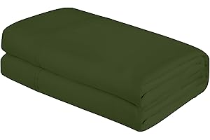 Royale Linens Twin Flat Sheet - Ultra Soft Brushed 1800 Microfiber Flat Sheets Only - Wrinkle Free & Stain Resistant - Hotel Quality Top Sheet for Bed (Twin, Hunter Green)