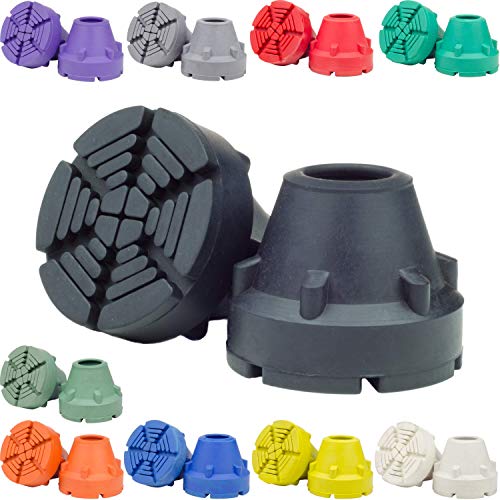 SureTip Black Crutch Tips & Cane Tip (Pair of 2) 1 Size Fits All 3/4