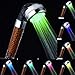 LED Shower Head, InGoo 7 Colors Changing Light Handheld High Pressure Spa Shower Head Negative Ion Sprinkler and Chlorine Double Filter Saving Water Showerhead