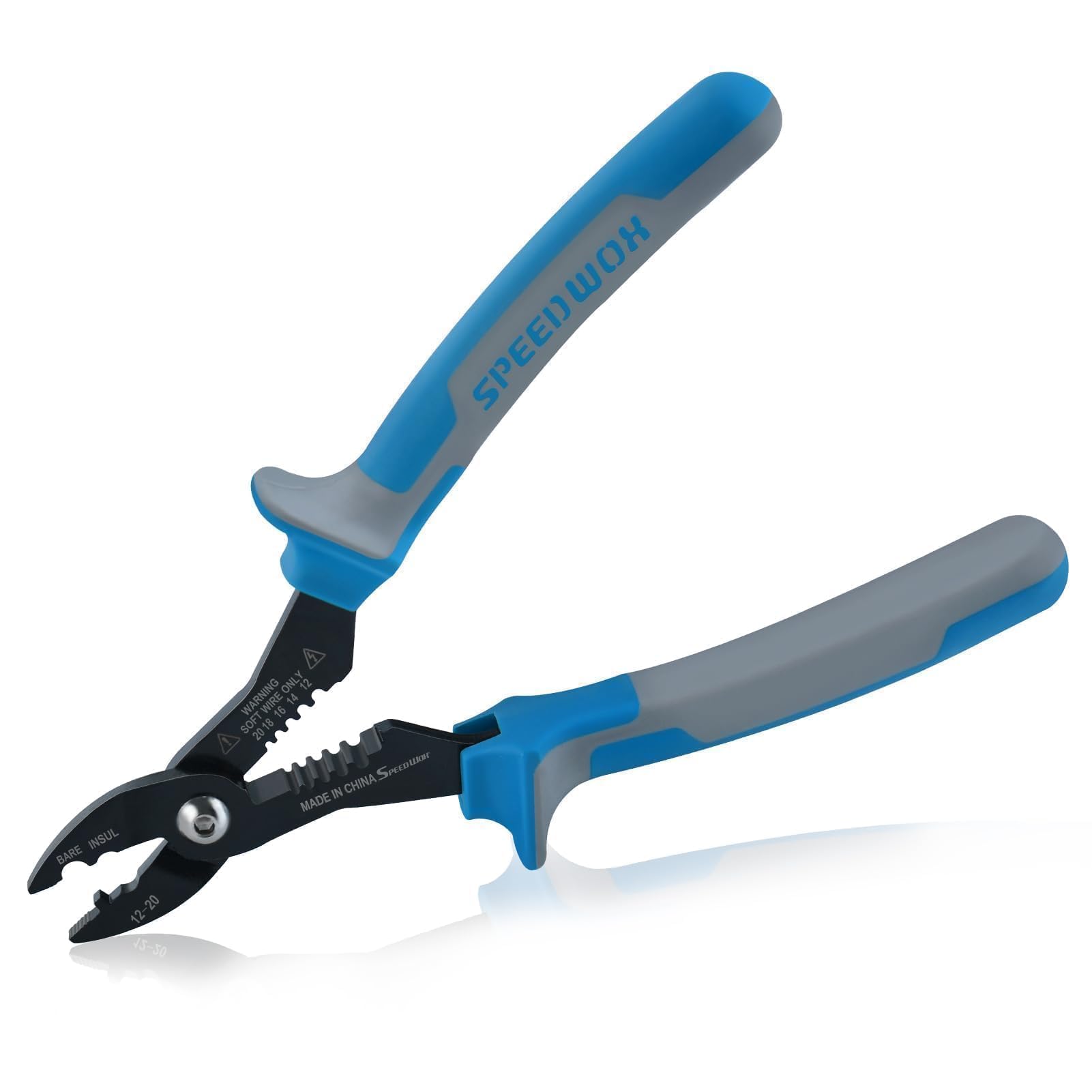SPEEDWOX 4-in-1 Multi Purpose Electricians Pliers Wire Stripper, Wire Cutter, Wire Crimping Tool 7" Compact Wire Stripper for 12-20 AWG Insulated & Non-Insulated Clamping, Stripping, Cutting, Crimping