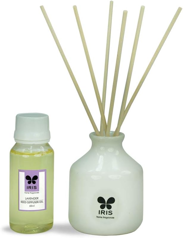 IRIS Reed Diffuser with Ceramic Pot, Lavender, Home Fragrances, Risk