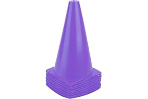 FRAGRAIM 9 Inch Plastic Training Traffic Cones, Sport Cones, Agility Field Marker Cones for Soccer Basketball Football Drills Training, Outdoor Activity or Events - (Set of 10, 12, 15 or 24, 4 Colors)