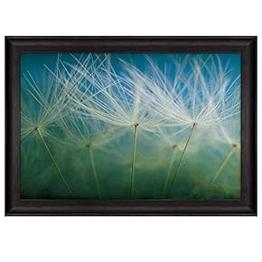 Dandelions on a Blue and Green Gradient Background...