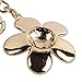 niceeshop(TM) Fashion Daisy Petal Shape Alloy Keychain Rhinestone Key Ring(White&Gold)