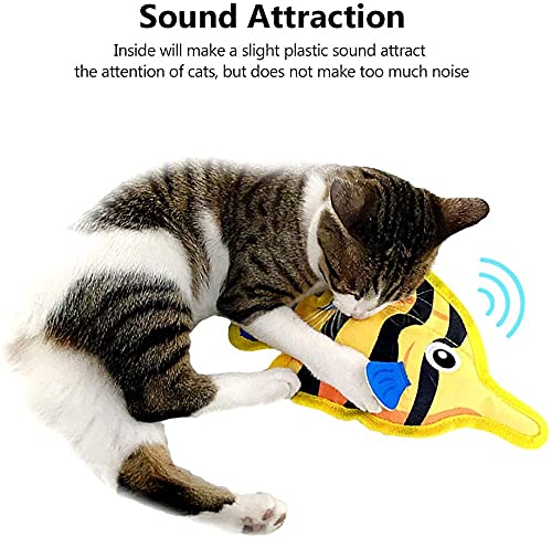 2021 Newest Fish Toys for Cats, Catnip Airbag Cat Toys with Ringing Interactive for Indoor Cat Kitten Chew Toys, Playing Teeth Grinding Pillow Toys