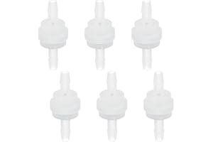 PATIKIL 3/16 Inches One Way Check Valve, 6 Pcs Plastic Hose Barb Inline Non-Return Ozone Resistance Plastic Valves for Fuel G