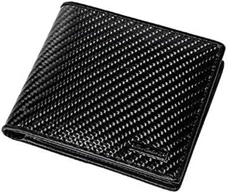 Wallet Minimalist Front Pocket Wallets For Men Credit Card Holder Made From Genuine Carbon Fiber True Carbon Fiber Slim Genuine Leather (Black)