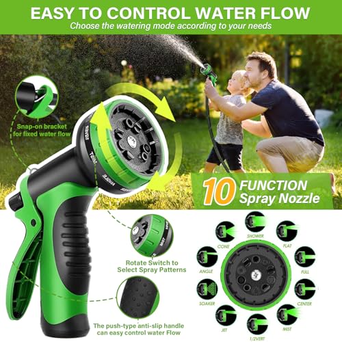 Kezidhp 15m Lightweight Expandable Garden Hose Pipe 10 Spray Modes Copper Fittings Leak Proof | Garden Car Washing Pet