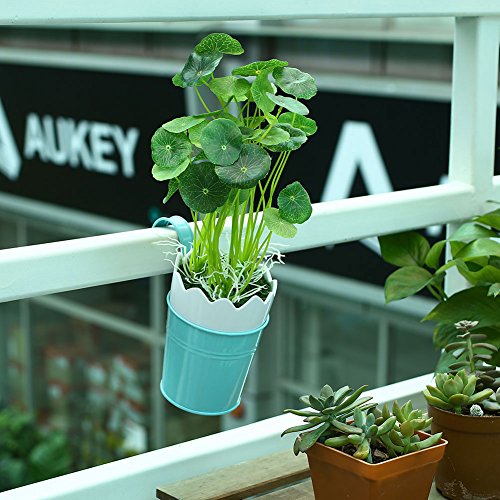 Kicode Metal Iron Hanging Flower Pot Vase Planter Hanging Vase Balcony Garden Roof Home Decoration 63.8" - Thumbnail 6