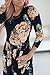 YIBU Apparel Women 3/4 Sleeve Floral Midi Dress Casual Empire Waist Loose Pleated Dress with Pockets
