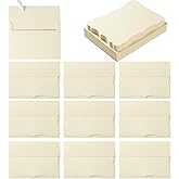 100 Pack A7 Envelopes with Colorful Blank 5 x 7 Cards Self-Adhesive Business Envelopes Invitations Cards Envelopes (Cream, A7)