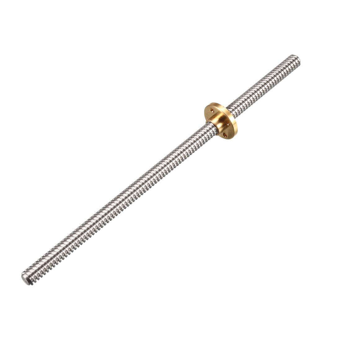 Sourcing Map 200mm Length T8 8mm Dia Stainless Steel Lead Screw Rod, 2 Lead Screw Rod With Copper Nut Trapezoidal Thread for 3D Printer Z Axis