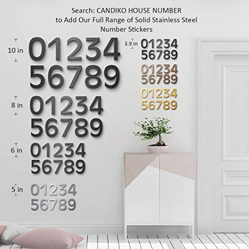 4 Inch Self Adhesive Stainless Steel Metal House Address Number 2 Sticker for Home Door - Bronze by CANDIKO