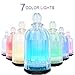 COSVII Glass Oil Diffuser Ultrasonic Aromatherapy diffuser for Essential Oils with 7-color LED Lights, Automatic Shut-off Function (Black New)
