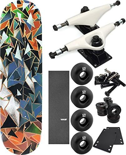 Consolidated Skateboards Broken Glass 8" x 31.6" Complete Skateboard - Bundle of 7 items