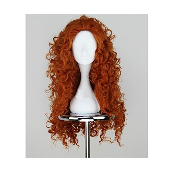 Angelaicos Women's Fluffy Wavy Party Halloween Costume Merida Wig Long Brown - Image 5