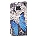 S6 Active Case, Galaxy S6 Active Case, Cellularvilla [Stand Feature] [Slim Fit] Wallet Case, Premium Pu Leather Flip Cover [Card Slots] [Wristlet] for Samsung Galaxy S6 Active G890 (Blue Butterfly)