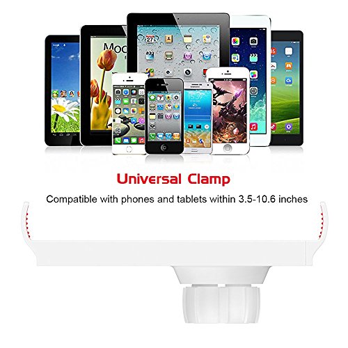 Universal Tablet Stand for Bed or Office or Kitchen, SPESSN 360 Degrees Rotation Adjustable Arm Clamp Mount Lazy Holder Extendable Stand for iPad and iPhone (Silver) - Thumbnail 2