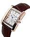 MaDong Women's Luxury Square Rose Gold Case Quartz Waterproof Leather Watch MDWH3