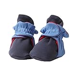 Zutano Unisex Baby Cotton Color Block Bootie,3M (0-3 Months),Navy/Periwinkle/Red