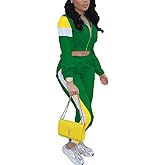 EOSIEDUR Women's Two Piece Outfits Zip Top Jacket and Elastic Waistband Pant Women Sweatsuit Tracksuit Sets