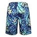 Men’s Beach Swim Trunks – 3D Leaf Print Hawaii Casual Shorts with Drawstring Elastic Waist – Summer Athletic Short Pantsthumb 4