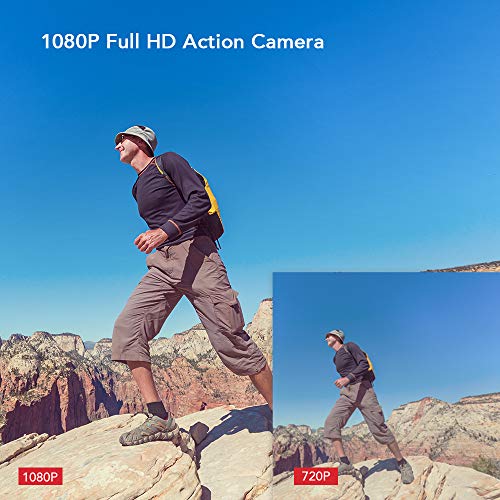 Victure Action Camera WiFi 1080P Full HD 12MP Underwater Cam 2 Inch LCD 170 Degree Wide-Angle 30M Waterproof Sports Camera with 2 Rechargeable 1050mAh Batteries