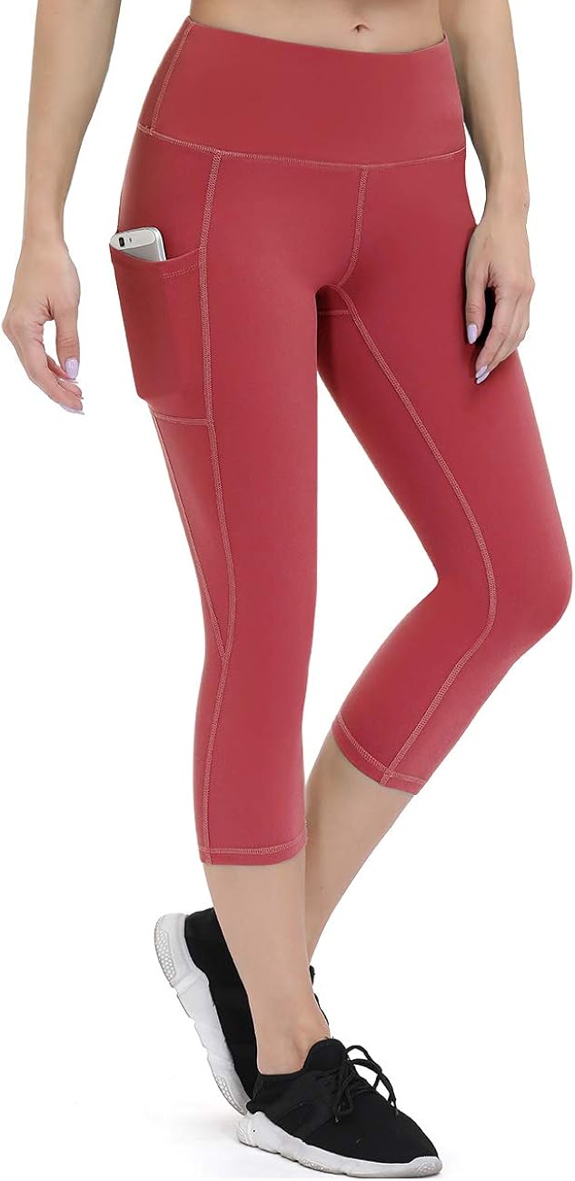ALONG FIT Yoga Pants for Women with Pockets, Compression Workout Leggings Tummy Control: Clothing