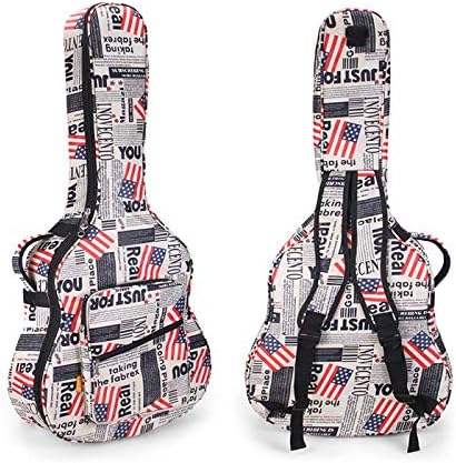 600D Water-resistant American flag Style Double Stitched Padded Straps Gig Bag Guitar Carrying Case for 40Inchs Acoustic Classic Folk Guitar