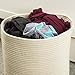 Cotton Rope Basket for Laundry - Toy Storage - Eco-Friendly, Natural Color and Tightly Woven - Medium Size 15 x 13 inch Organizer, with Bonus 8 x 6 inch Nylon Organizer - Mold Resistant and Decorative