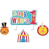 Fisher Price Circus 1st Birthday Four Piece Molded Candle Set