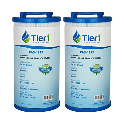 Tier1 35 Waterway 817-4035, Teleweir 35 SF, Pleatco PWW35L, Unicel 4CH-935 Comparable Replacement Filter Cartridge (2-Pack)