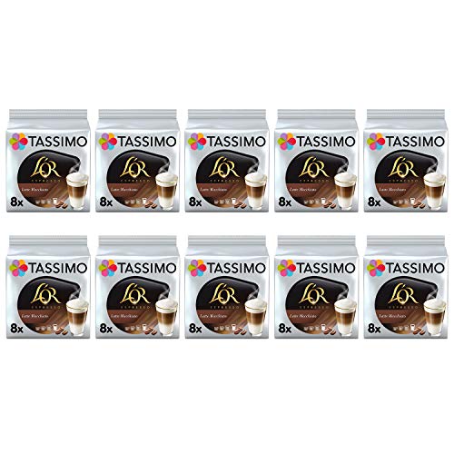 Tassimo L'OR Latte Macchiato Kaffeepads - 10 Packungen (80 Getränke)