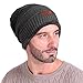 JustOneStyle Men Soft Stretch Cable Knit Lined Thick Warm Winter Wool Slouchy Beanies Hat (A-Gray)