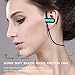 ahutoru Bluetooth Headphones V4.1 EDR Multi Point Connection HD Stereo Sweat proof Wireless Earbuds with Volume Control Mic and Soft Security Hooks - Blue