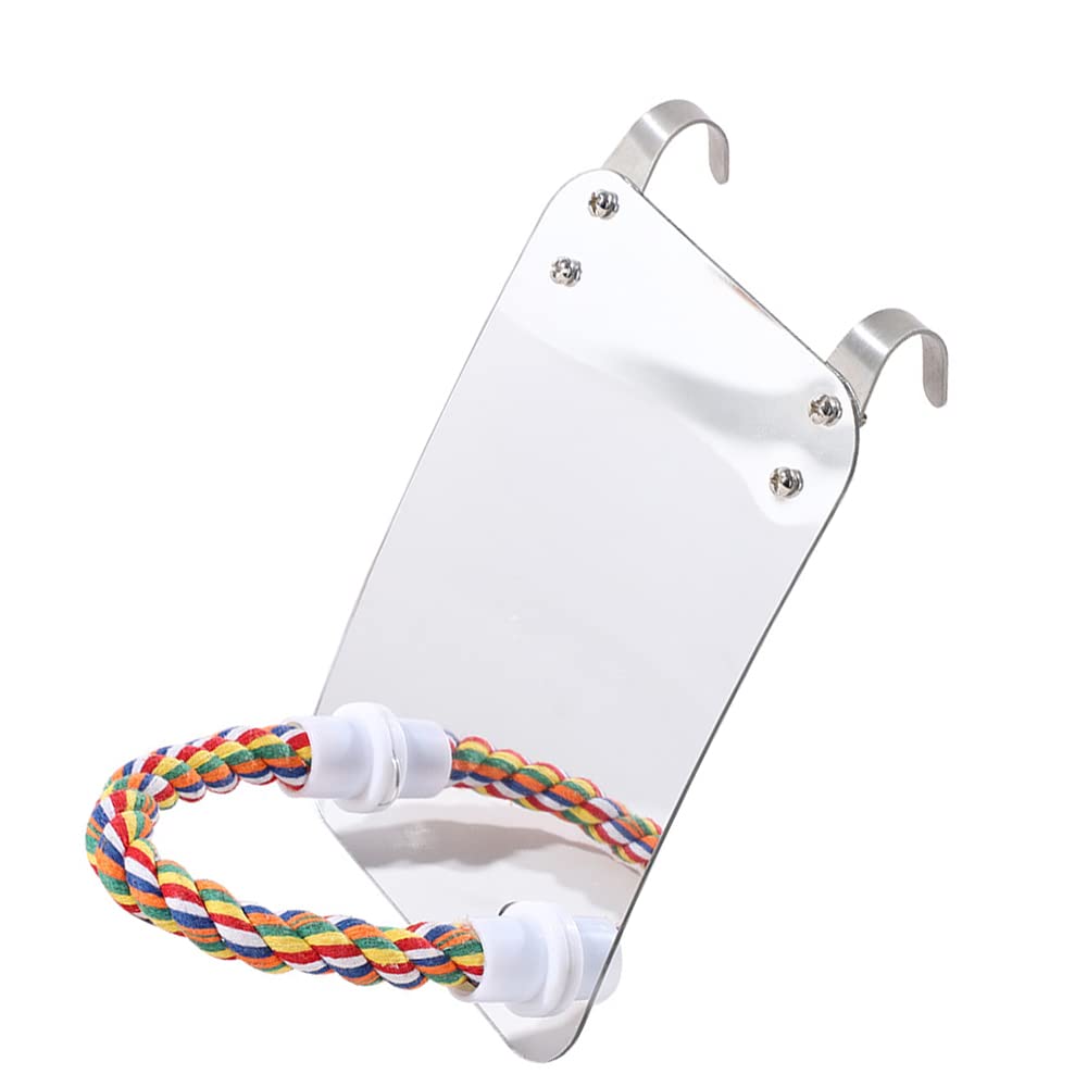 Parrot Perch Bird Mirror Cage Swing Parrot Toys with Rope for Parakeet Cockatoo Cockatiel Conure Lovebirds Finch Canaries