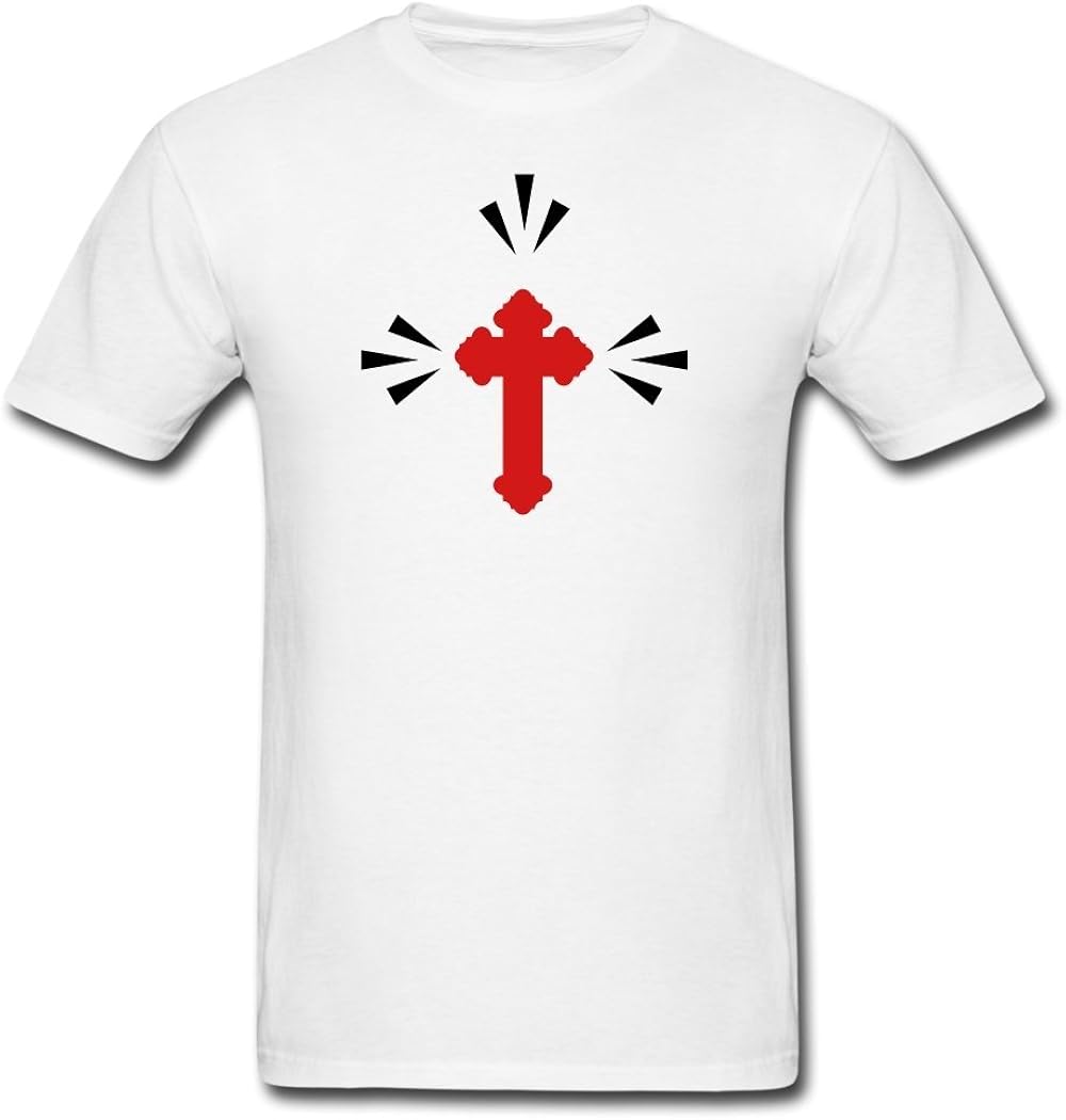TRENDSHIRT Creative Men's Christian Cross TShirts white XXLarge