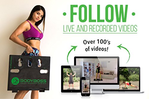 BodyBoss Home Gym 2.0 - Full Portable Gym Home Workout Package + Set Of Resistance Bands - Collapsible Resistance Bar, Handles - Full Body Workouts For Home, Travel or Outside
