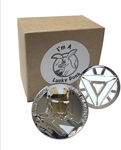 Silver colored Marvel Avengers Superhero Ironman Iron Man Challenge Coin + free sticker by Lucky Donk