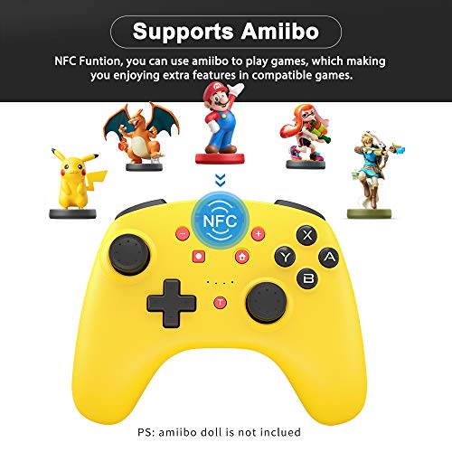 Pxn 9607 Wireless Switch Pro Controller Usb Rechargeable Dual Shock Gamepad Joystick Support Nfc For Nintendo Switch Yellow Pricepulse