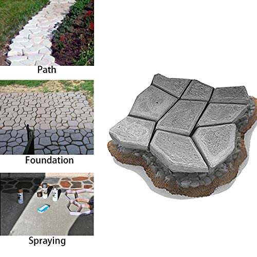 CJGQ 13.4"x13.4"x1.42" Walk Maker Reusable Concrete Path Maker Molds