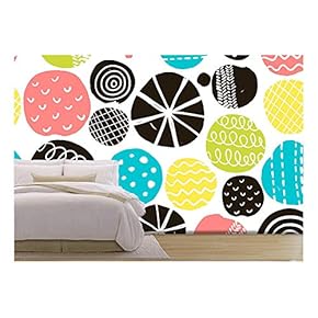 Vector - Simple Scandinavian Pattern. Vector Illustration with Cute Circles. - Removable Wall Mural | Self-Adhesive Large Wallpaper - 66x96 inches