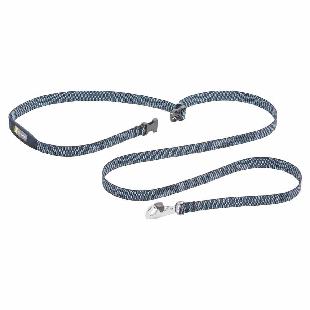 RUFFWEAR Flagline Dog Lead, Multi Use 1.9m Hands Free Dog Leash, No Pull Lightweight Adjustable & Heavy Duty Dog Lead, Anti Tangle Dog Walking & Dog Training Lead, Hand or Waist Belt, Basalt Grey