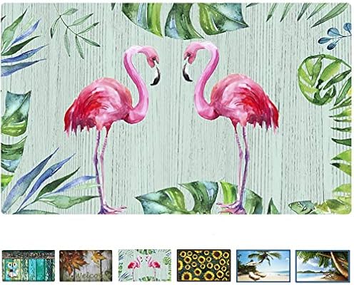 Attraction Design Rubber Welcome Door Mat Decorative Indoor Outdoor Doormat Non Slip Front Door Mat Easy To Clean Low Profile Mat For Entry Patio Garage High Traffic Areas 17 3 X 29 Flamingo