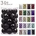 KI Store Black Christmas Balls 34pcs 1.57-Inch Small Christmas Tree Decoration Ornaments for Xmas Tree Halloween Wreath Garland Decor Ornaments Hooks Included