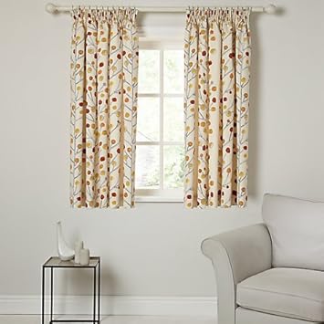 John Lewis Scion Berry Tree Curtains Orange 66x72 Pencil Pleat