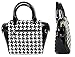Rimen & Co. Fashion Hounds Tooth PU Patent Leather Medium Tote Bag Purse QN-2446 BK