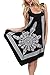 INGEAR Crochet Casual Dress Embroidery Summer Beach Handkerchief Dress (Black, Large/X-Large)