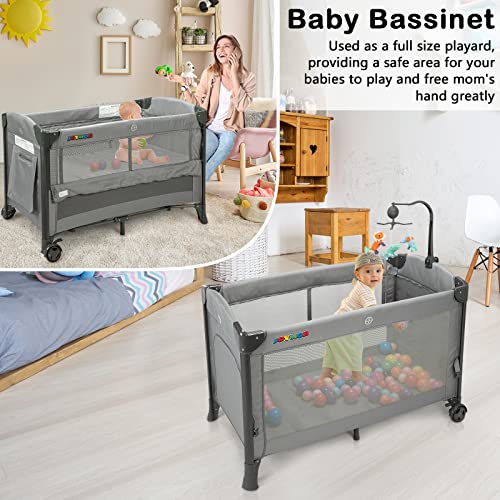 JOYMOR Baby Bedside Sleeper, Extra Large Bed Side Pack n Play